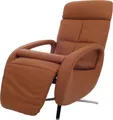 Relaxsessel MCW-L11, Design Fernsehsessel TV-Sessel Liegesessel, Liegefunktion drehbar, Voll-Leder -braun