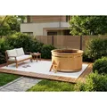 FinnTherm Badebottich Badefass Bergen, für 4 Personen, in Naturbelassen beige Ø 160 cm x 160 cm x 160 cm x 110 cm