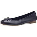Tamaris Ballerina Flats, Slipper, Businessschuh mit dekorativer Schleife blau 37 EU