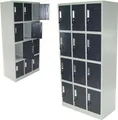 Spind 12-Fächer Zwölferspind Garderobenschrank Umkleidespind Metallschrank 57024