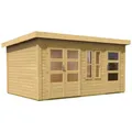 KARIBU Gartenhaus "Schönbuch", Holz, BxHxT: 426 x 228 x 276 cm (Außenmaße inkl. Dachüberstand) - beige