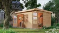 Karibu Gartenhaus Gerätehaus 2-Raum-Haus Schönbuch 2 naturbelassen 426x276x228 cm