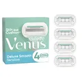 Gillette Venus Deluxe Smooth Sensitive Rasierklingen für Rasierer Damen, 4 Ersatzklingen für Damenrasierer