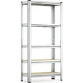 Wiltec Schwerlastregal 75x30x154cm, Gesamtlast 875kg, Steckregal verzinkt aus Stahl, Lastenregal mit 5 Ablagen, Werkstattregal