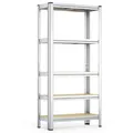 Wiltec Schwerlastregal 75x30x154cm, Gesamtlast 875kg, Steckregal verzinkt aus Stahl, Lastenregal mit 5 Ablagen, Werkstattregal