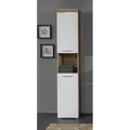 Hochschrank INOSIGN "Avena", weiß (weiß hochglanz, asteichefarben), B:37cm H:190cm T:31cm, Schränke, Badezimmerhochschrank mit offenem Fach, 2 Türen und 2 Einlegeböden