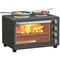 HOMCOM Minibackofen, mit Warmhalteplatten, Backblech und Grillrost schwarz