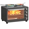 Minibackofen 28 L 2600W Mini Backofen 100-230℃ 60 Min. Timer Schwarz