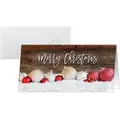 Weihnachts-Karte DL 250g 25+25 Stück Red-white Christmas with dark wood
