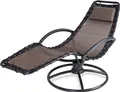 CASARIA® Gartenliege Liegestuhl Wetterfest Wellness Relaxliege mit Armlehne Kissen Ergonomisch 120kg Belastbar Garten Wohnzimmer Schaukel Stuhl Braun