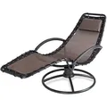 Sonnenliege Wetterfest Ergonomisch Freischwingend Outdoor Gartenliege Liegestuhl Schwingliege Mit Kissen Schwungliege Atmungsaktiv Mokka - Casaria