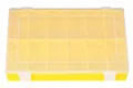 hünersdorff Sortimentskasten PP-Classic mit 12 Fächern | stabile Sortierbox für Schrauben und andere Kleinteile | feste Facheinteilung | 22,5 x 33,5 x 5,5 cm, gelb