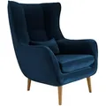 Mirjan24 Sessel, Blau, Holz, 80x106x95 cm, Wohnzimmer, Sessel, Polstersessel