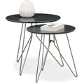 Relaxdays 2Xbeistelltisch, Anthrazit, Metall, 64x44x64 cm, Wohnzimmer, Wohnzimmertische, Beistelltische