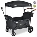 FableKids Bollerwagen LEO X2Lite mit Dach, faltbarer, Transportwagen, in 3 Farben (Onyx Schwarz), Onyx Schwarz