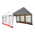 Festzelt Pavillon 4x6m weiß extrem starkes PVC-Dach 400 g/m² absolut wasserdicht