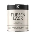 KENZOPAINTS Fliesenlack Fliesenfarbe Seidenmatt Farben Lack Fliesen Wand Boden Bad Küche Wandfliesen Bodenfliesen (Cremeweiß - RAL 9001, 750ml.)
