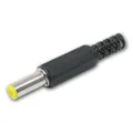 world-trading-net DC-Stecker 2,1 mm x 5,5 mm, 14mm Langer SchaftLötanschluss, schraubbar mit Zugentlastung & Knickschutz – Stromstecker Niedervolt für zB LED
