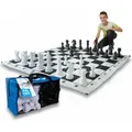XXL Schach - Riesiges Strategiespiel mit 30 cm Figuren für drinnen und draußen, 158x158 cm Spielfeld