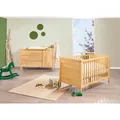 Pinolino Babyzimmer Pinolino Enno, Buche, Holz, Buche, massiv, 3 Schublade(n) Schubladen, zum Juniorbett umbaubar, höhenverstellbar, Sprossen mit Normabstand, Aufbauanleitung im Karton, Lattenrost inklusive, Schlupfsprossen, Babymöbel, Babyzimmer-Sets
