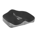 LogiLink orthopädisches Steißbein-Sitzkissen mit Memory-Schaumstoff und Griff, Hüftausrichtung, Abziehbar und in Waschmaschine waschbar, Farbe: Schwarz