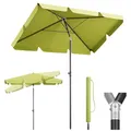 Sekey Sonnenschirm Balkon 2-in-1 SET | Sonnenschirm Rechteckig 200x125cm mit UPF50+ & GRS-zertifiziert | Sonnenschirme + Sonnenschirmhülle für Balkon, Terrasse & Garten