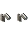 Wandstrahler 1-flammig Metall silber Spot schwenkbar 2er Set Industrial Klip