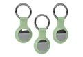 EAZY CASE Schlüsselanhänger 3er Set Silikon Anhänger kompatibel Apple AirTag, Airtags Hülle mit Silikon Rand Weich Tracker Karabiner Grün