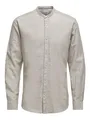 ONLY & SONS Herren Freizeit Hemd ONSCAIDEN SOLID - Slim Fit XS S M L XL XXL, Größe:M, Farbe:Chinchilla 22019173