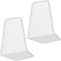 Buchstütze, 2er-set, Modernes Mesh-design, Bücher Und Ordner, Buchhalter Hxbxt: 14 X 12 X 9 Cm, Metall, Weiß - Relaxdays