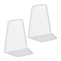 Relaxdays Buchstütze, 2er-Set, modernes Mesh-Design, Bücher und Ordner, Buchhalter HxBxT: 14 x 12 x 9 cm, Metall, weiß