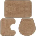 vidaXL Badematten-Set 3-Tlg Stoff Beige
