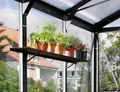Alu-Wandregal, schwarz, 122 x 15cm für Vitavia Gewächshaus Treibhaus für Anzucht