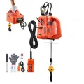 VEVOR Elektrische Seilwinde, 500 kg Tragkraft, 3-in-1 Elektro-Hebezeug, 1500 W, 7,6 m Hubhöhe, 5 m/min, mit manueller, kabelgebundener & kabelloser Fernbedienung für Fabrik, Lager & Garage