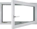 Meeth Kellerfenster 80 x 40 cm DIN rechts 1 Flügelig Dreh-Kipp weiß