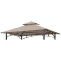 Ersatz für Pavillonabdeckung 3x3 m wasserdichte Dachterrasse für Terrassenüberdachungen ， Grillgrill Pavillon-Dachüberdachung Pavillon-Ersatzdachüberdachung 2-stufige UV-Abdeckung (NUR Oben)