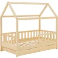 JUSKYS Kinderbett Marli_STR_OS (natur mit Bettkasten, 160 x 80 cm)