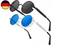 2 Stück Steampunk Brille Retro Sonnenbrille Herren Rund Retro Sonnenbrille Rund