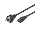 Goobay 68605 Kaltgerätekabel 1,5m / C13 Kaltgerätebuchse & Netzstecker Schutzkontaktstecker / Universelles Monitor Stromkabel / C13 Netzkabel / Schwarz / 1,50m