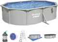 Bestway® Hydrium™ Stahlwandpool Komplett-Set mit Sandfilteranlage 500 x 366 x 122 cm, granitgrau, oval