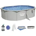 HydriumTM Stahlwandpool Komplett Set mit Sandfilteranlage 500 x 366 x 122 cm, gra...