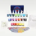 CREATEST Batikfarben-Set | 20 lebendige Farben für DIY Fashion | Färbespaß auf Textilien | Ideal für T-Shirts, Schals, Taschen aus Baumwolle, Viskose, Leinen, Wolle & Seide