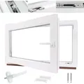 Kellerfenster Kunststofffenster weiß, BxH: 100 x 70 cm / 1000 x 700 mm 3-fach Verglasung (42 mm) Dreh-Kipp inkl. Pilzkopfverriegelung, DIN Rechts ... - Weiß