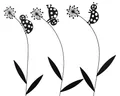 Decoris Gartenstecker Blume mit Käfer 32x59cm Metall 1 Stück Sortiert - Outdoor Gartendeko Beetdeko für Garten - Blumenstecker Pflanzenstecker Metalldeko Außendeko Gartenschmuck - Schwarz