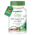 Fairvital | Life Force Plus - 120 Kapseln - Multivitamin mit 800µg Folsäure, 300µg Biotin, 200µg Chrom, 100µg B12 & Q10 - HOCHDOSIERT