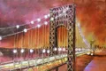 3D Metallbild Brücke 120,5 x 80 cm, Stahlblech