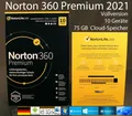 Norton 360 Premium 2021 Vollversion Box 10 Geräte 1 Jahr 75 GB Speicher OVP NEU