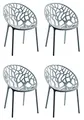 CLP 4er Set Gartenstühle Hope Kunststoff I Stapelstühle wetterfest und UV-beständig I Outdoorstühle pflegeleicht I Sessel für draußen, Farbe:grau