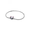 PANDORA Disney Stitch Schlangen-Gliederarmband aus Sterling-Silber, aus der Disney Kollektion, Länge: 18 cm, 593738C01-18