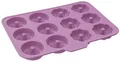 Zenker Silikonbackform Mini Donuts 25 x 19 x 2 cm, hochwertige Donutbackform, hitzbeständige & gefriergeeignete Silikonform, Backform für mit Ø 5, vielseitige Form (Farbe: Frozen Rose), 43930